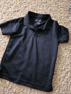 Nautica Boys Black Short-Sleeve Polo